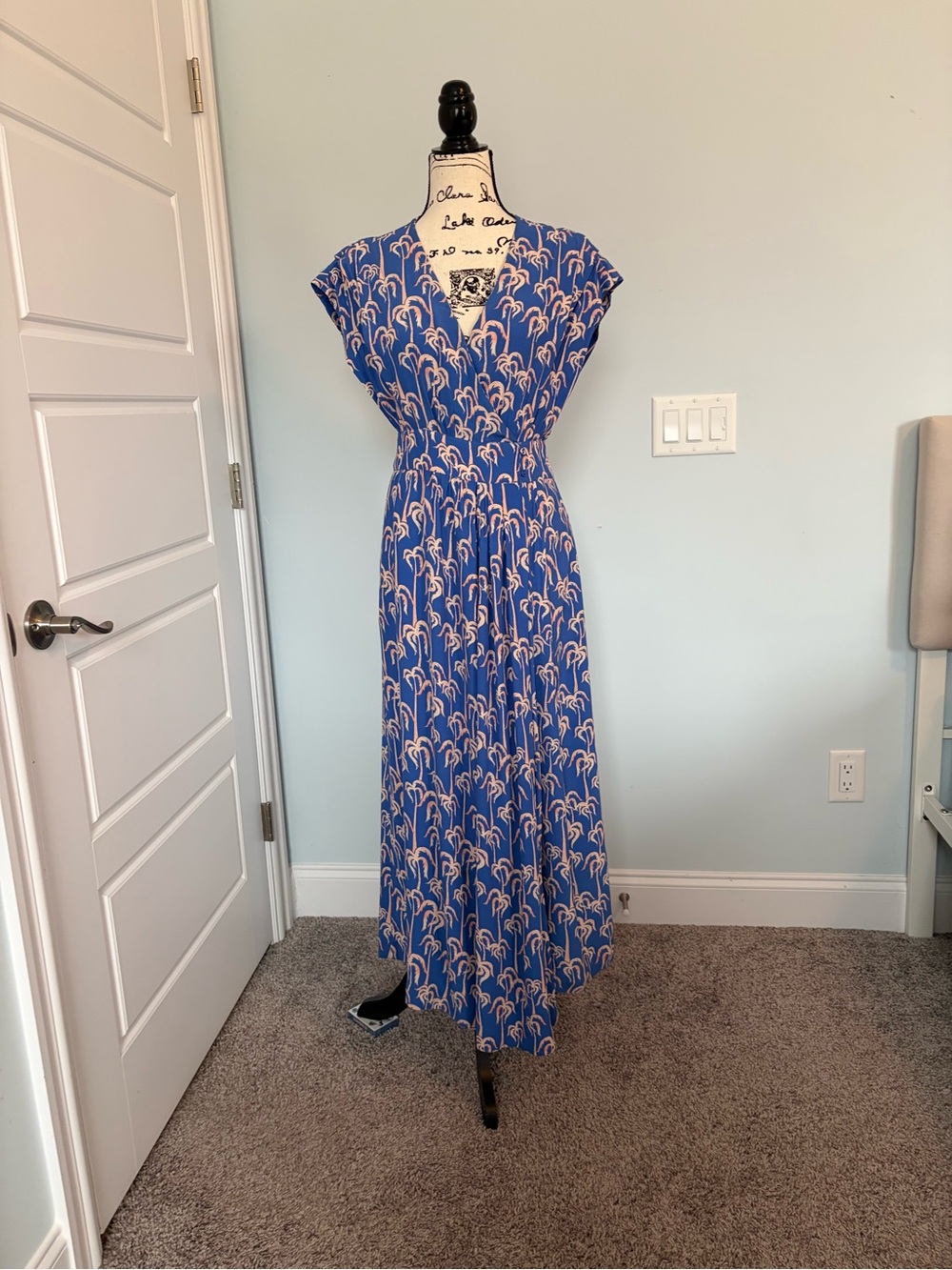 Scotch & Soda Blue Floral-Print Wrap Maxi Dress